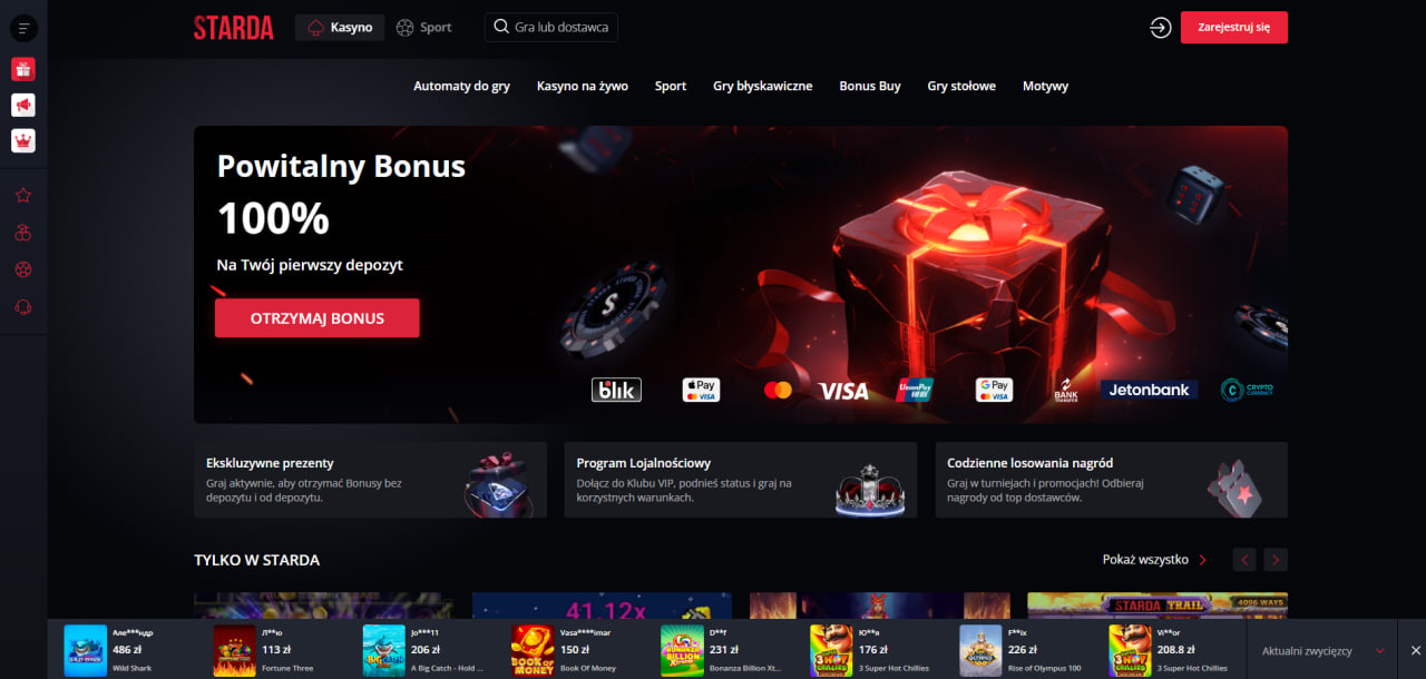 Starda Casino tabela szybki przegląd oferty